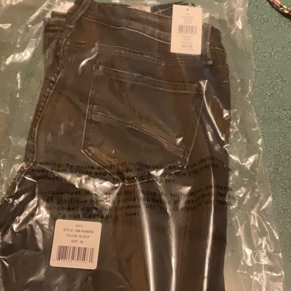 DRIFTWOOD Black/Grey Floral Embroidered Pants / Jeans